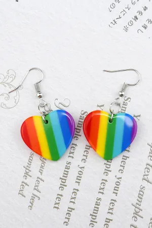 Heart Rainbow Earrings for Women Dangle Earrings Lesbian LGBT Pride Gifts