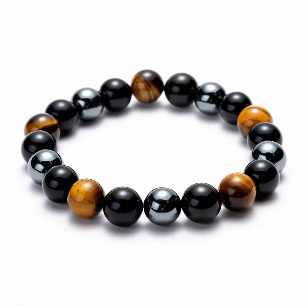 Hematite Black Obsidian Stretch Bracelets