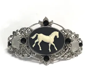 Horse Cameo Hair Barrette - Equestrian Hair Barrette