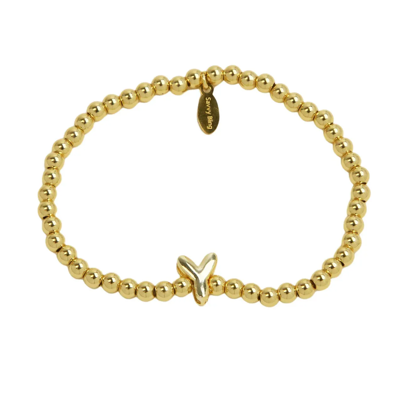 Initial Bubble Bracelet Gold