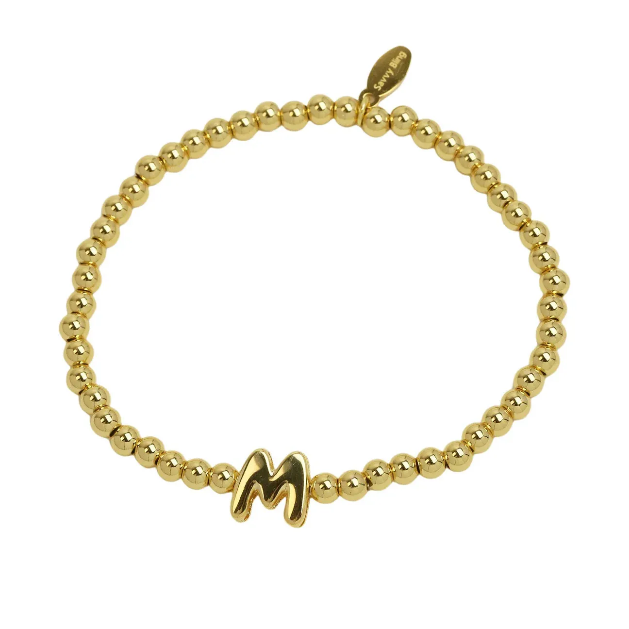 Initial Bubble Bracelet Gold