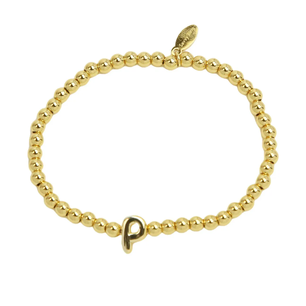 Initial Bubble Bracelet Gold