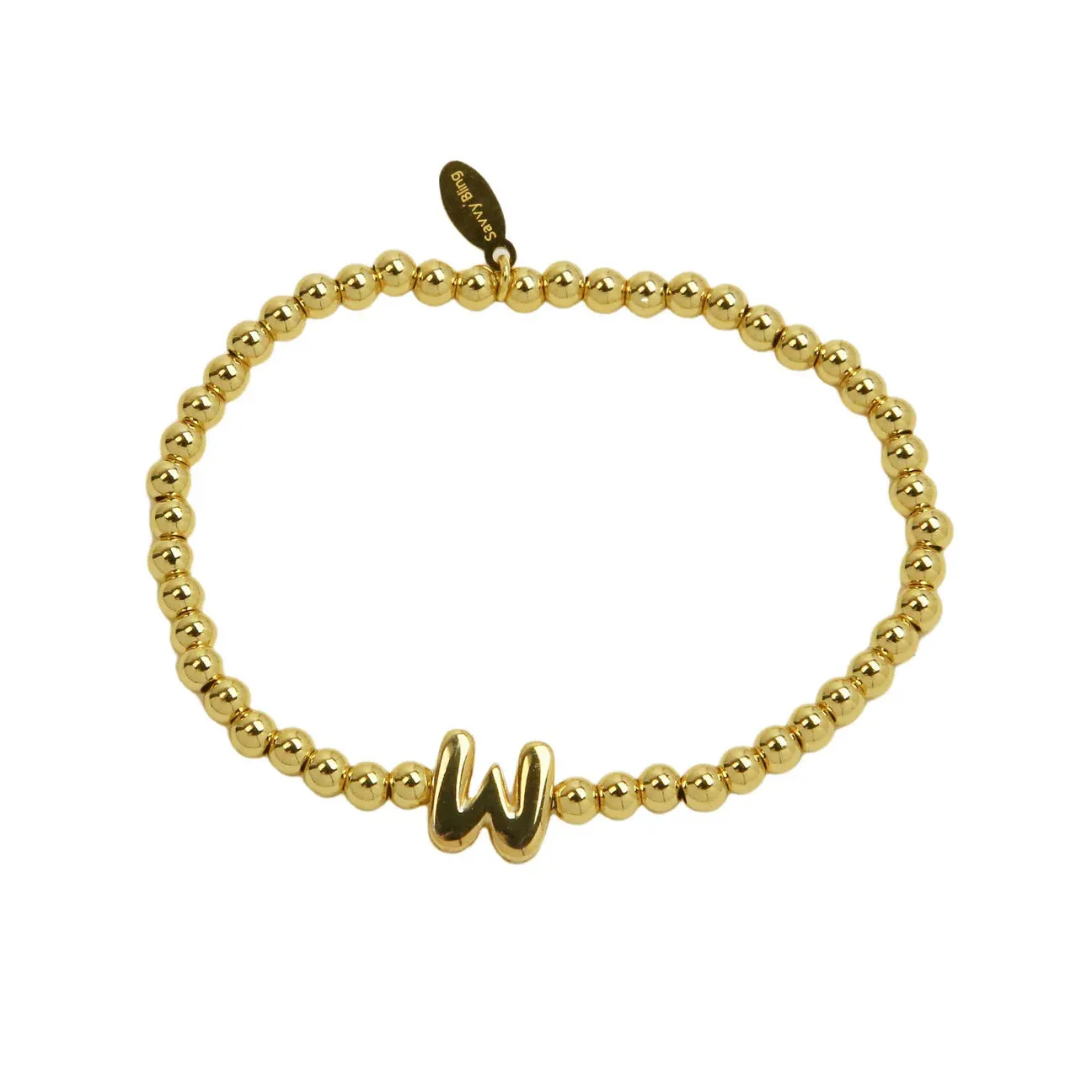 Initial Bubble Bracelet Gold