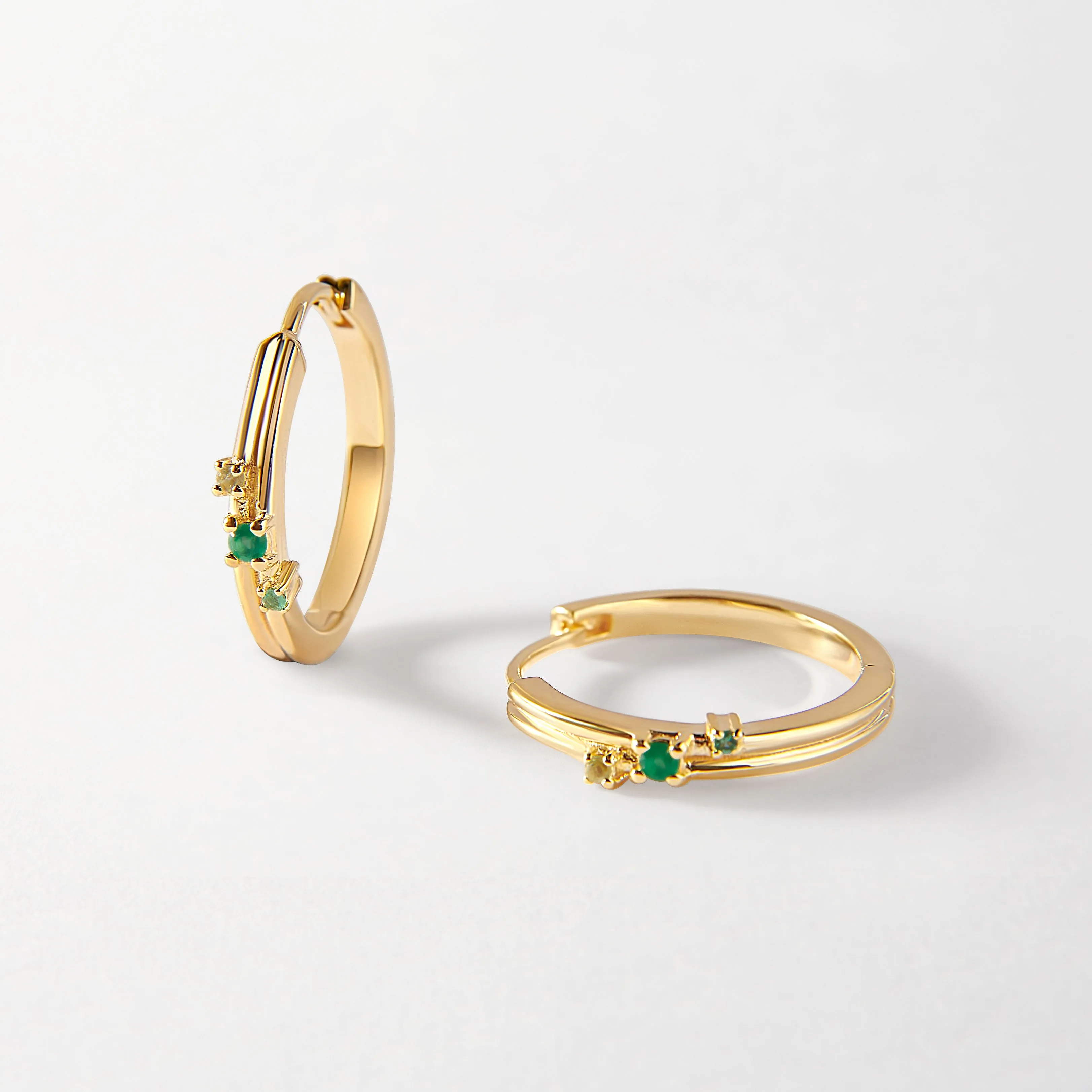 Intuition Emerald Hoop Earrings