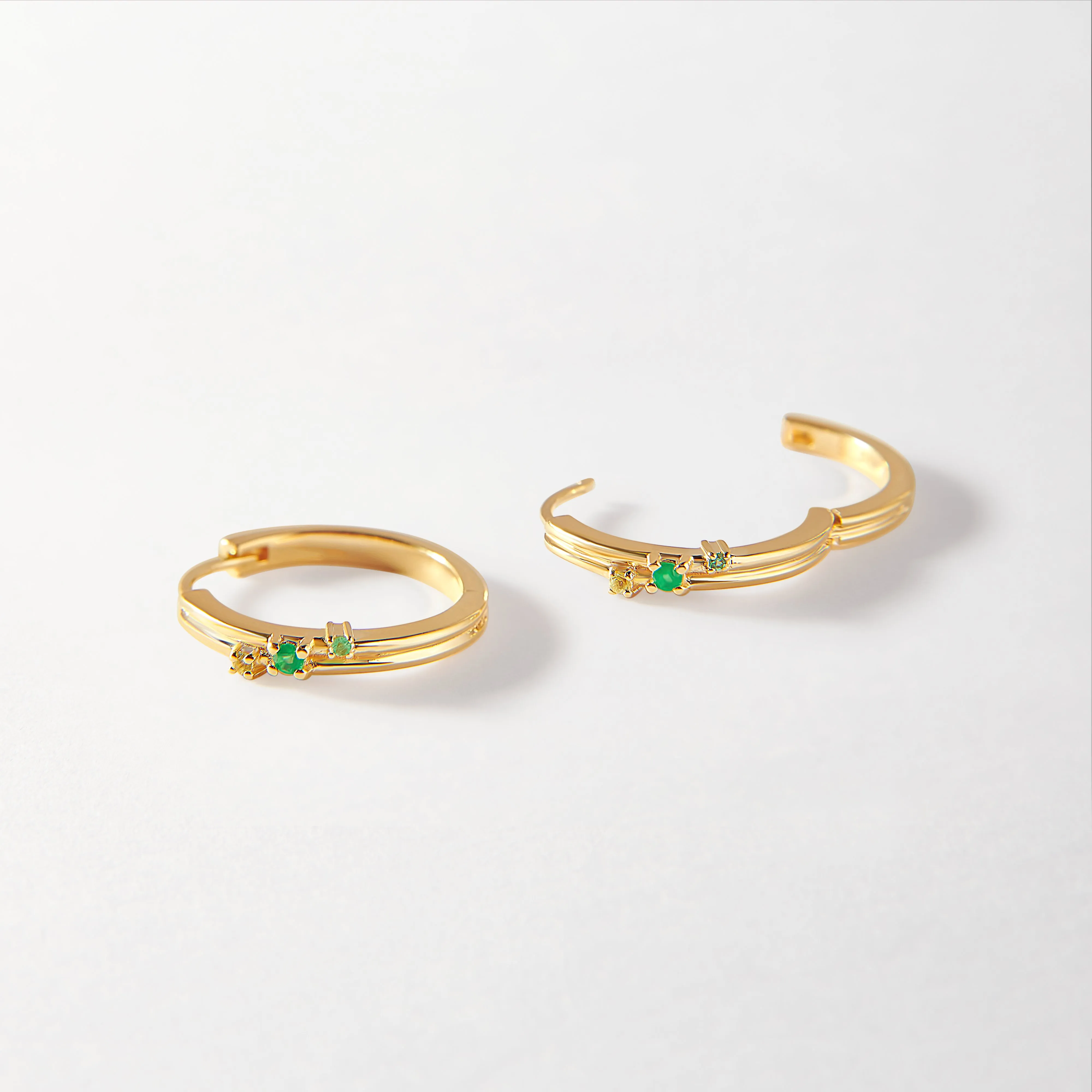 Intuition Emerald Hoop Earrings