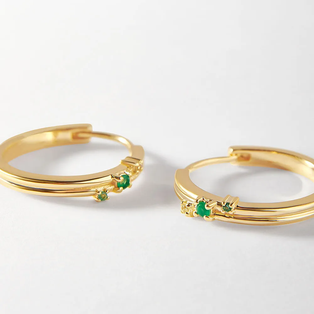 Intuition Emerald Hoop Earrings