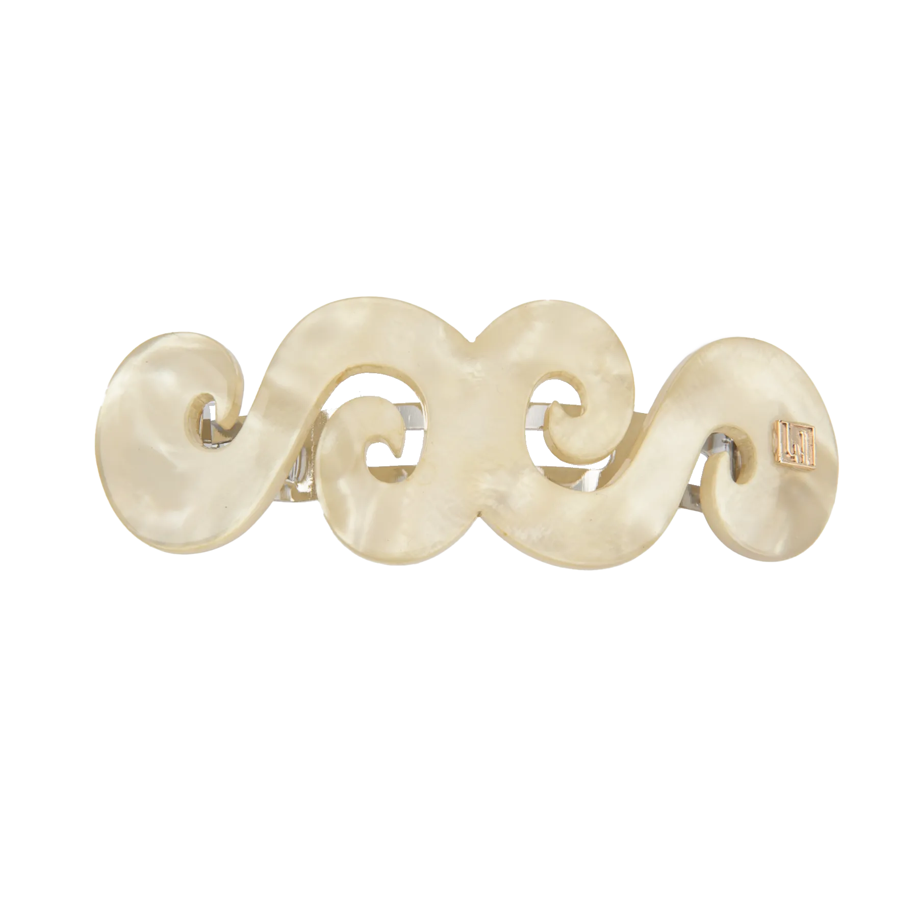 Ivory Waves Hair Barrette