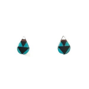 James Cheama Multi-gemstone Teardrop Inlay Earrings