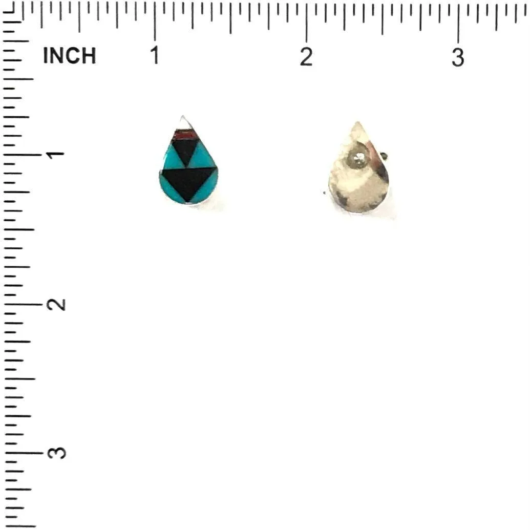 James Cheama Multi-gemstone Teardrop Inlay Earrings