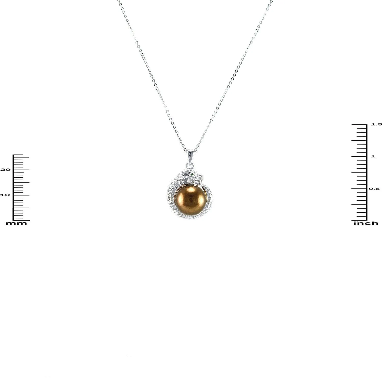 Jozoe Gold Pearl CZ Panther Pendant