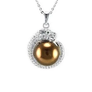 Jozoe Gold Pearl CZ Panther Pendant