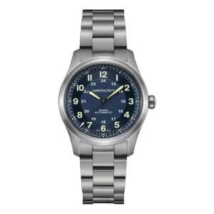 Khaki Field Titanium Auto Blue Dial 38mm