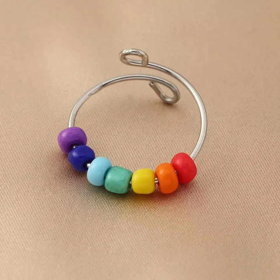 ‘KK’ Beaded Fidget Ring