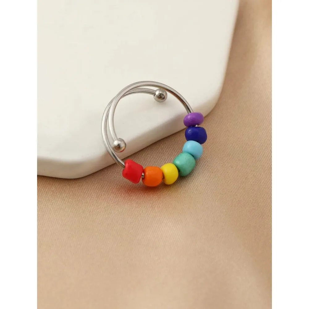 ‘KK’ Beaded Fidget Ring