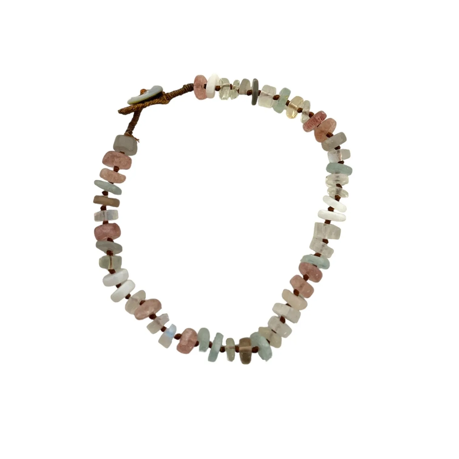 Knotted Heishi Gemstone Mix Bracelet