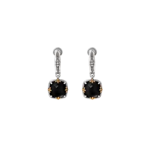 Konstantino Sterling Silver and 18K Yellow Gold Black Onyx Dangle Earrings