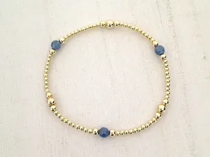 Kyanite, 14kt Gold Filled Stretch Bracelet - Style 2 Small