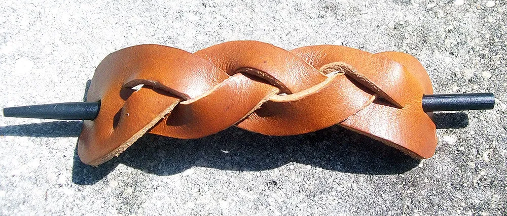 Large Braided Barrettes by Old School Leather Co.