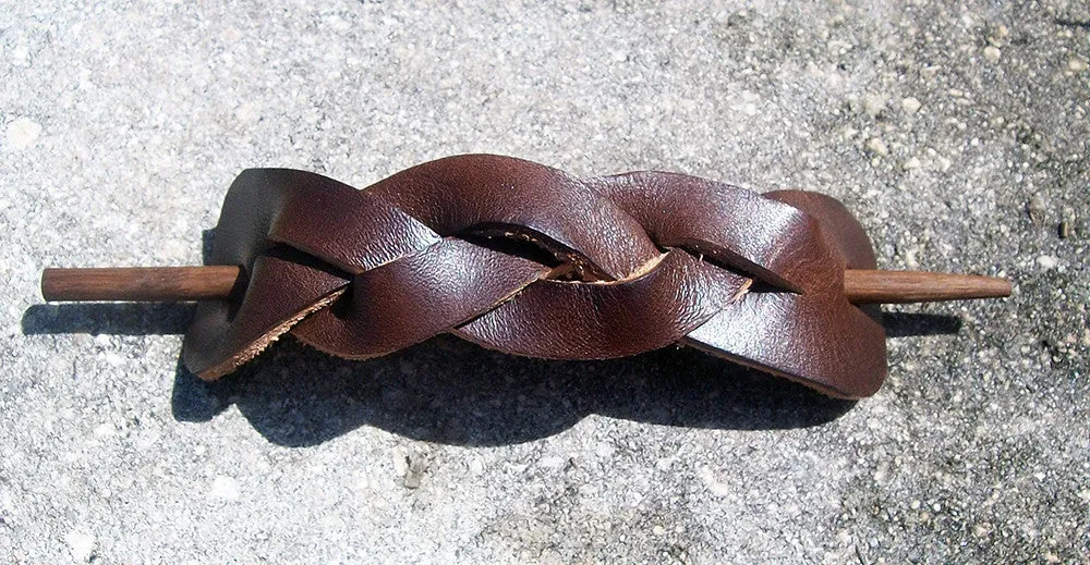 Large Braided Barrettes by Old School Leather Co.