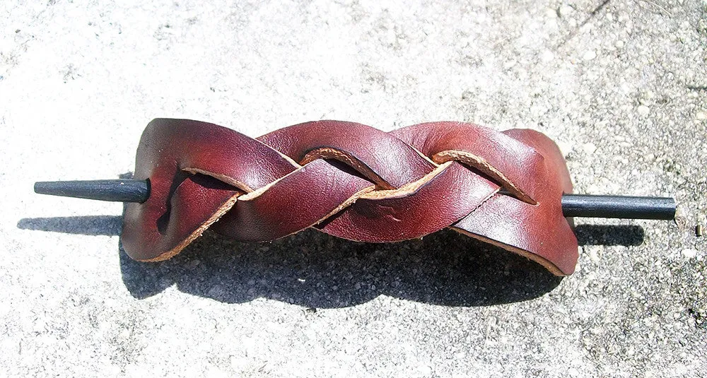 Large Braided Barrettes by Old School Leather Co.