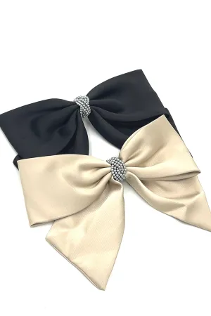 Large Silk Bow Barrette