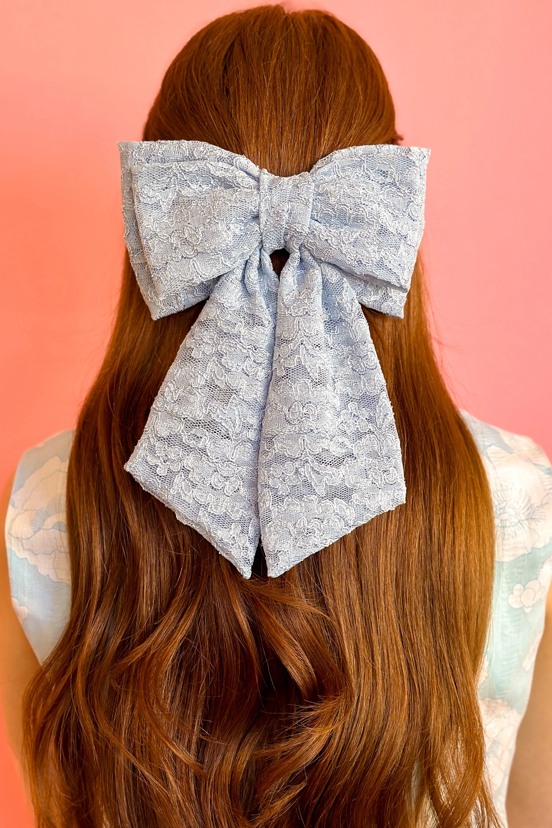 Light Blue Lace Hair Bow