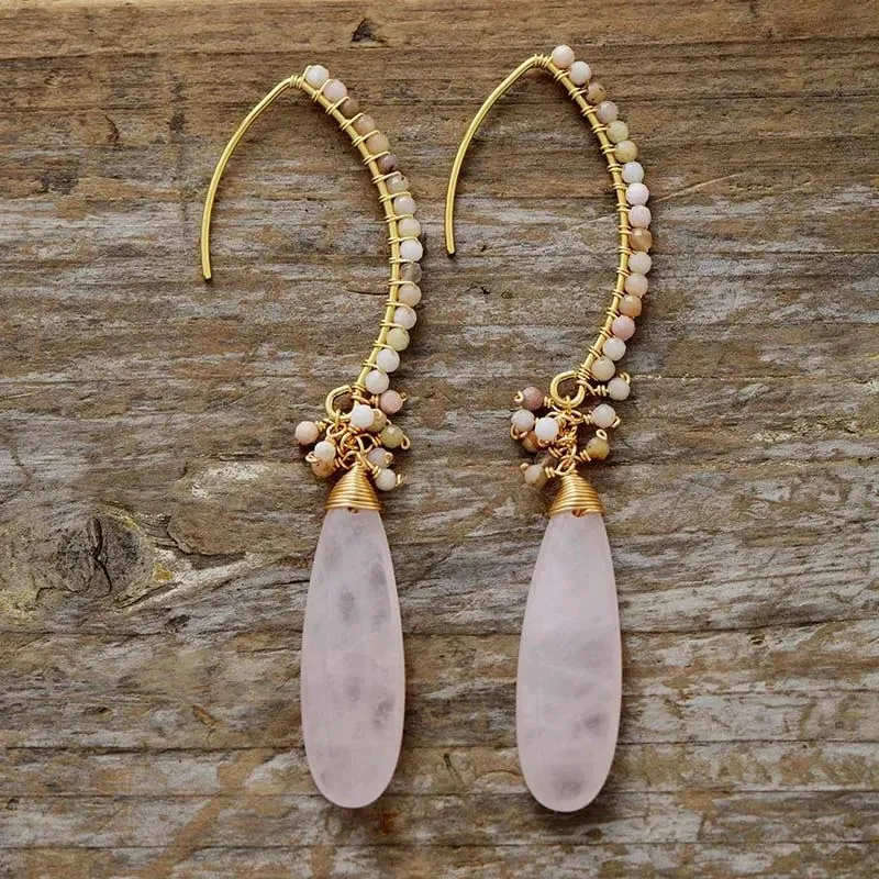 Light Rose Quartz Earrings