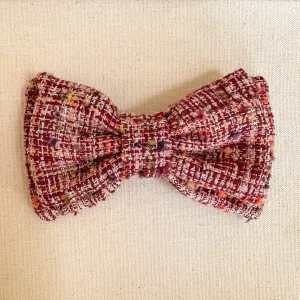 Lily Merlot Tweed Hair Bow Barrette