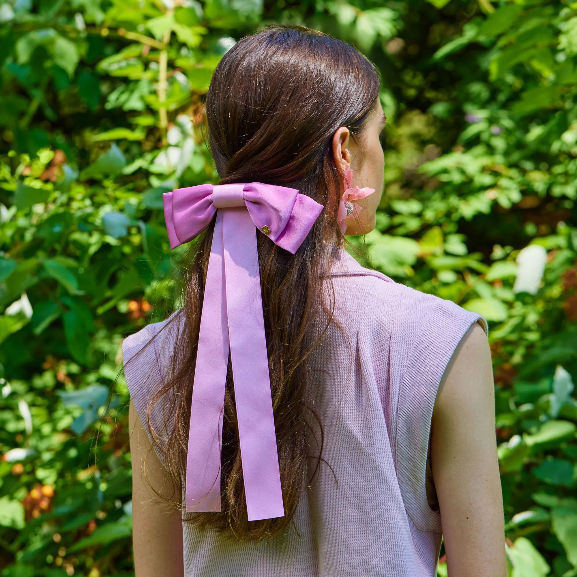 LIPSTICK PINK JANE BOW BARRETTE