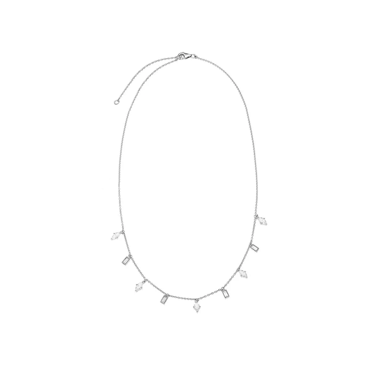 Lluvia Marquis and Baguette Diamond Necklace