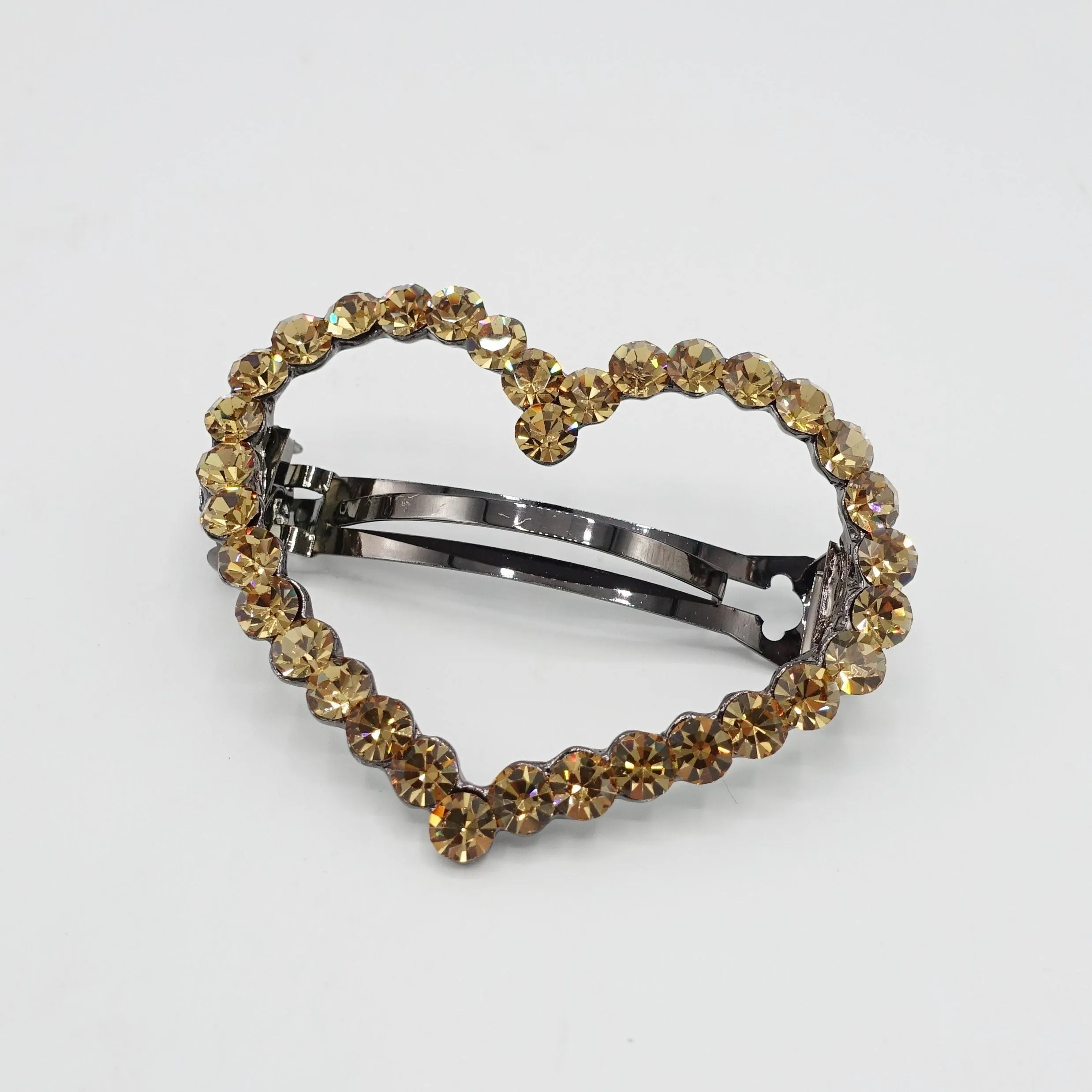 Love always wins.  color rhinestone embellished  heart hair barrette woman hair accessory