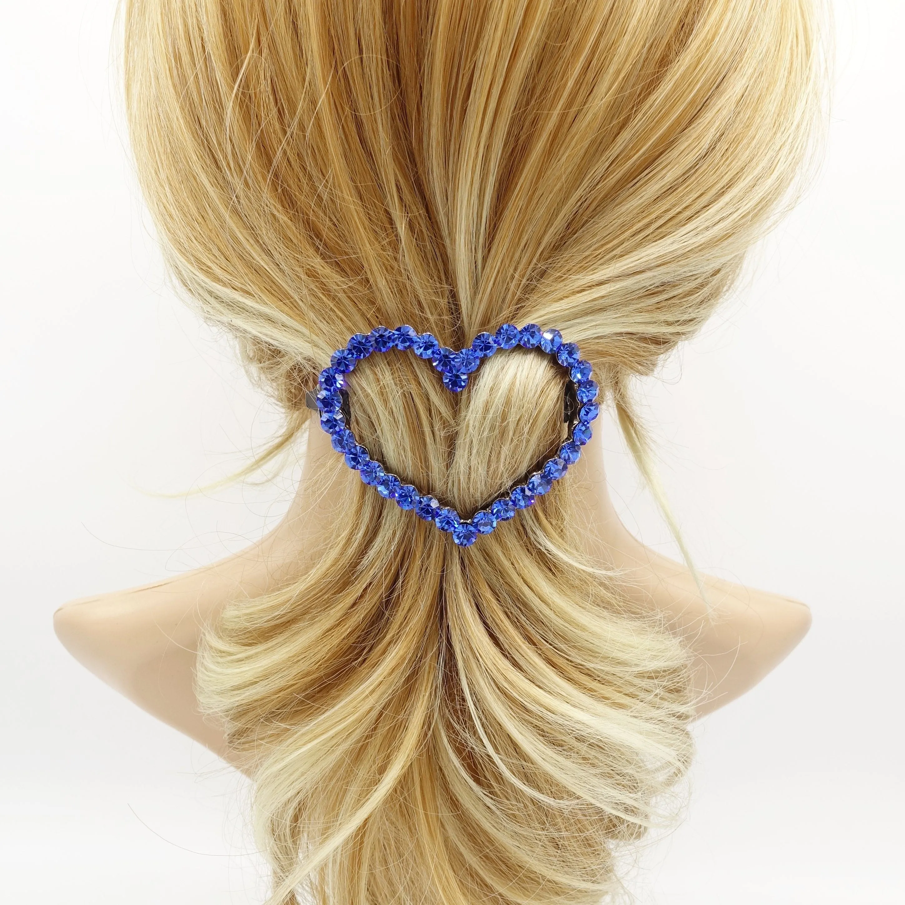 Love always wins.  color rhinestone embellished  heart hair barrette woman hair accessory