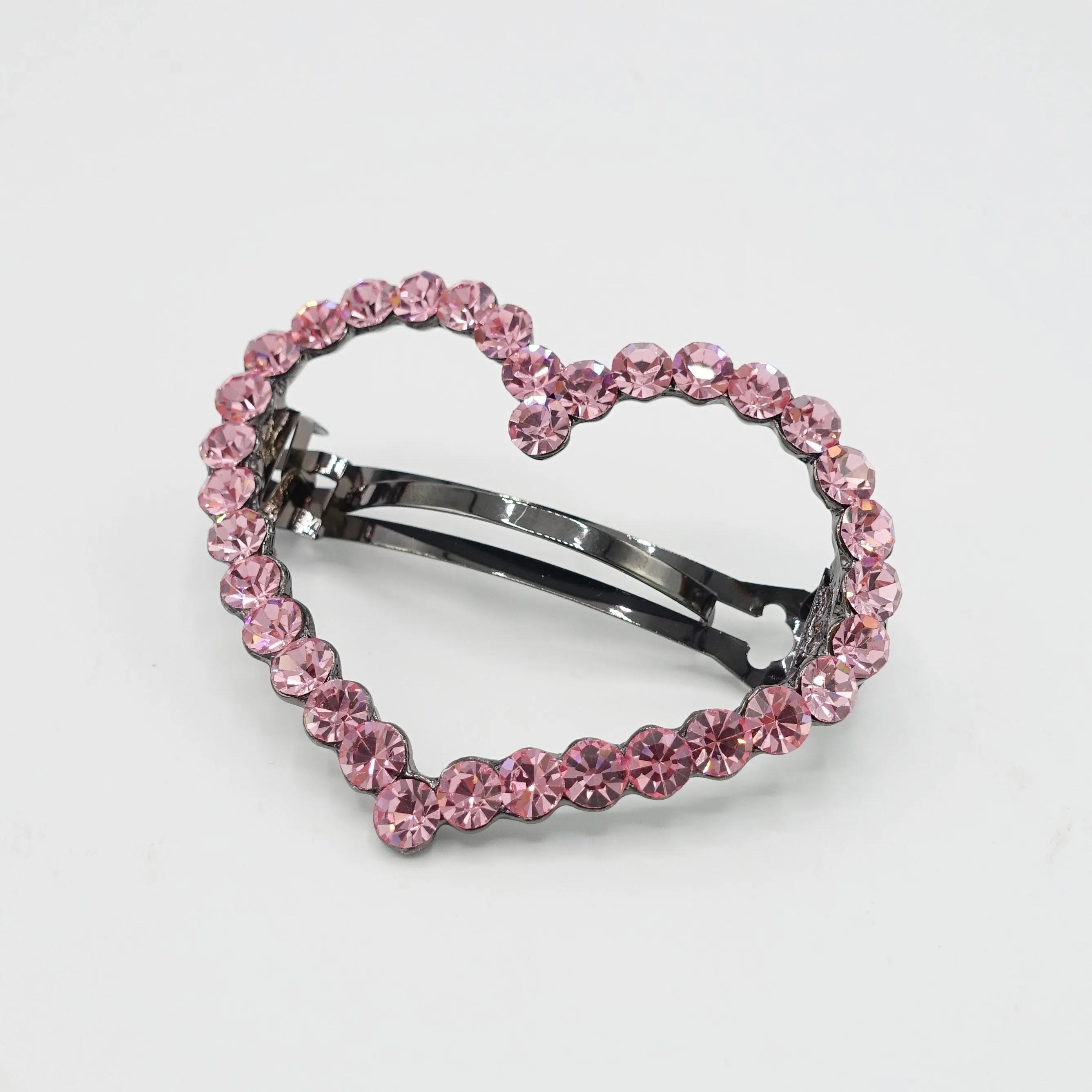 Love always wins.  color rhinestone embellished  heart hair barrette woman hair accessory