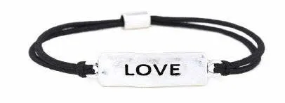 Love Stretch Band Bracelet Silver