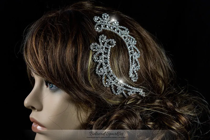 Lucia Art Deco Paisley Hair Comb Set | Crystal