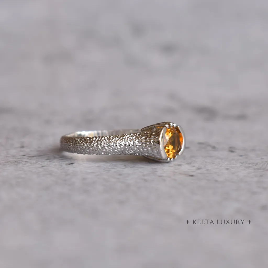 Luminous Texture - Citrine Ring