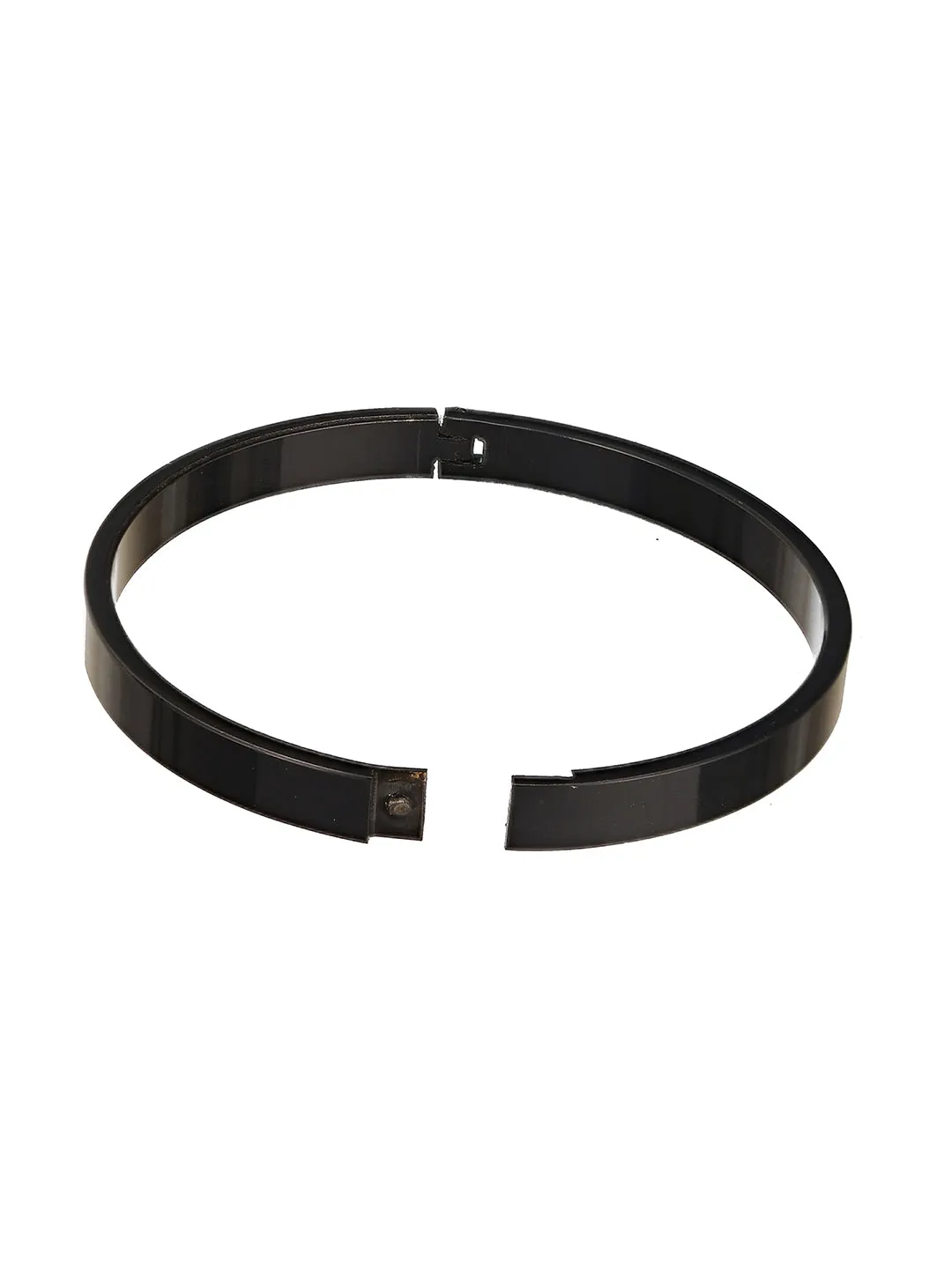 Men Black Stainless Steel Kada Bracelet