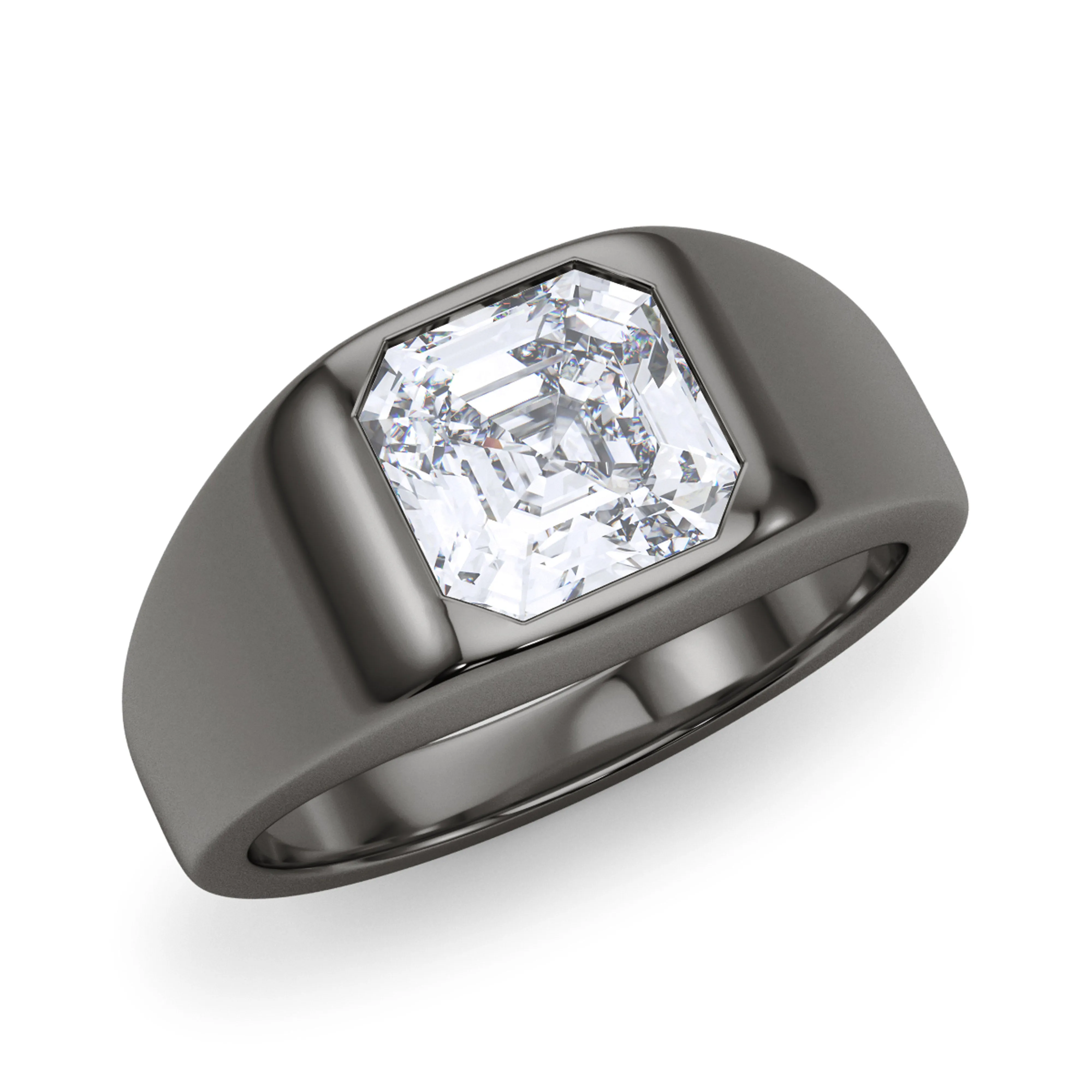 Men's Asscher Cut Signet Ring