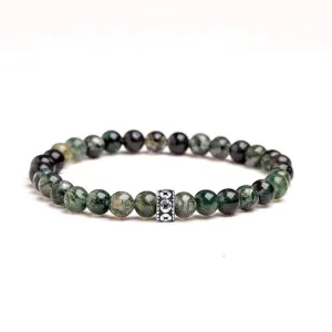 Men's Moss Agate Gemstone Bracelet 6mm