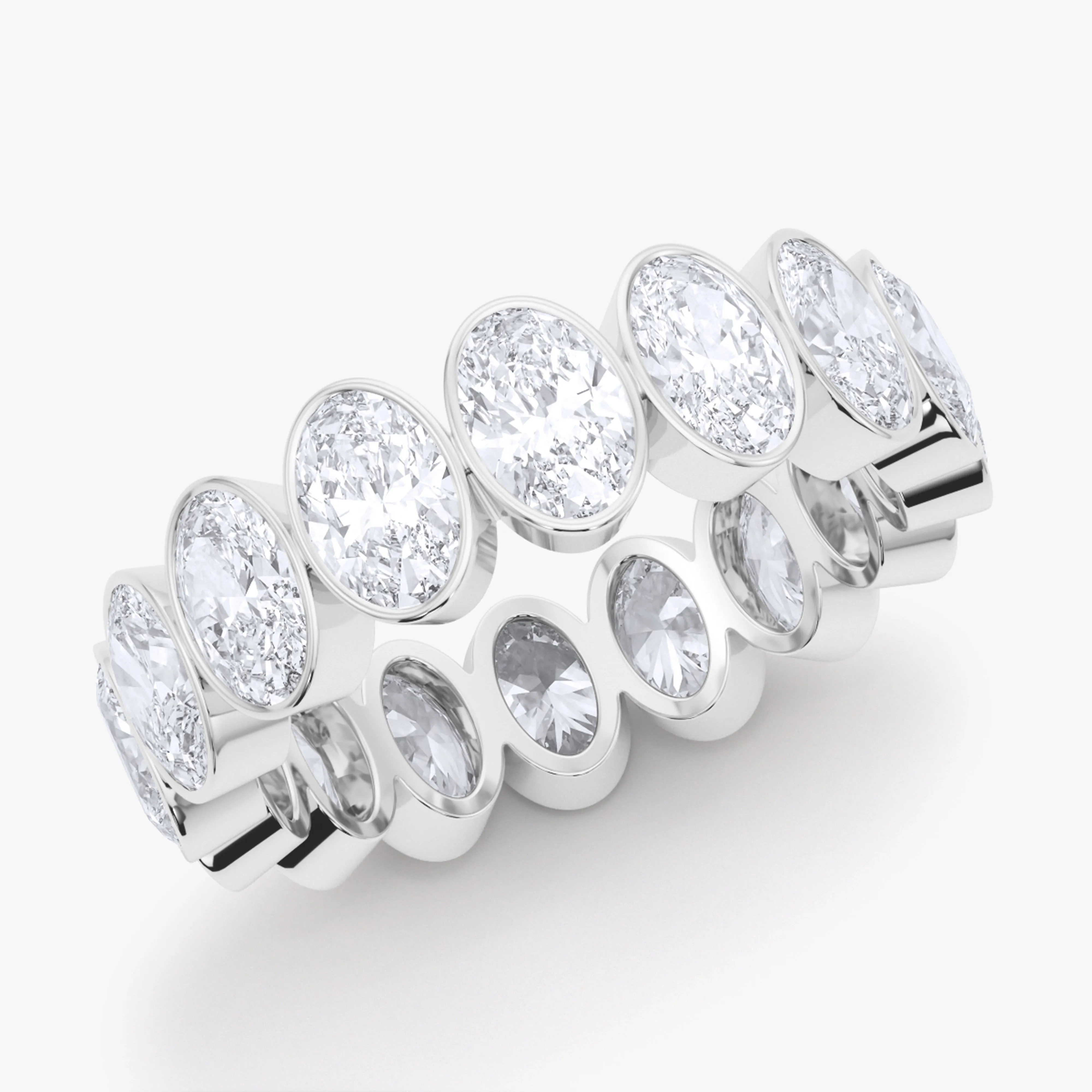 Men's Oval Cut Bezel Diamond Eternity Band