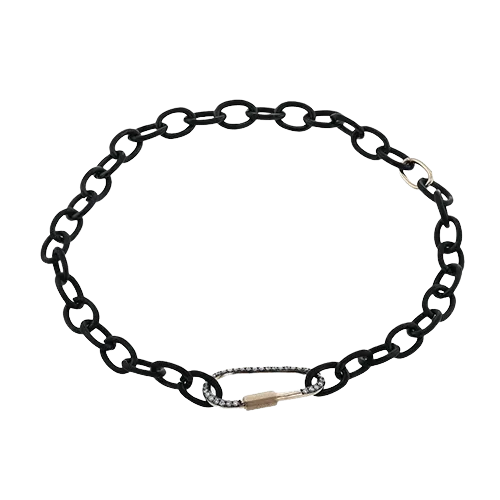 Men's Titanium Bracelet In 14k Gold With Diamonds