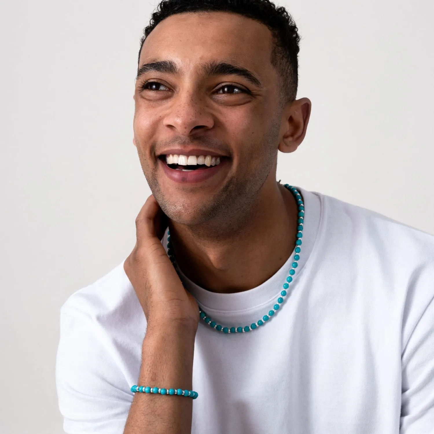 Men's Turquoise Halo Necklace