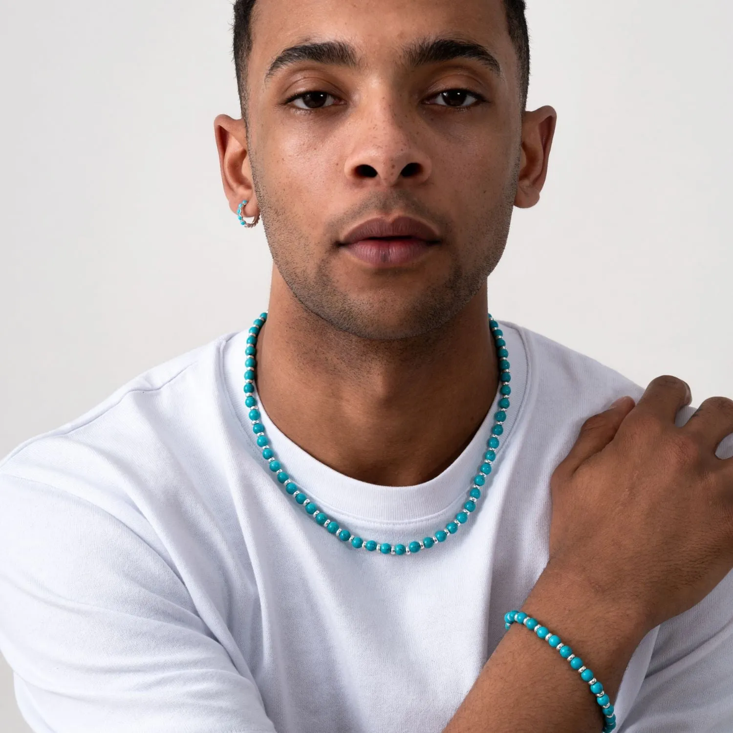 Men's Turquoise Halo Necklace