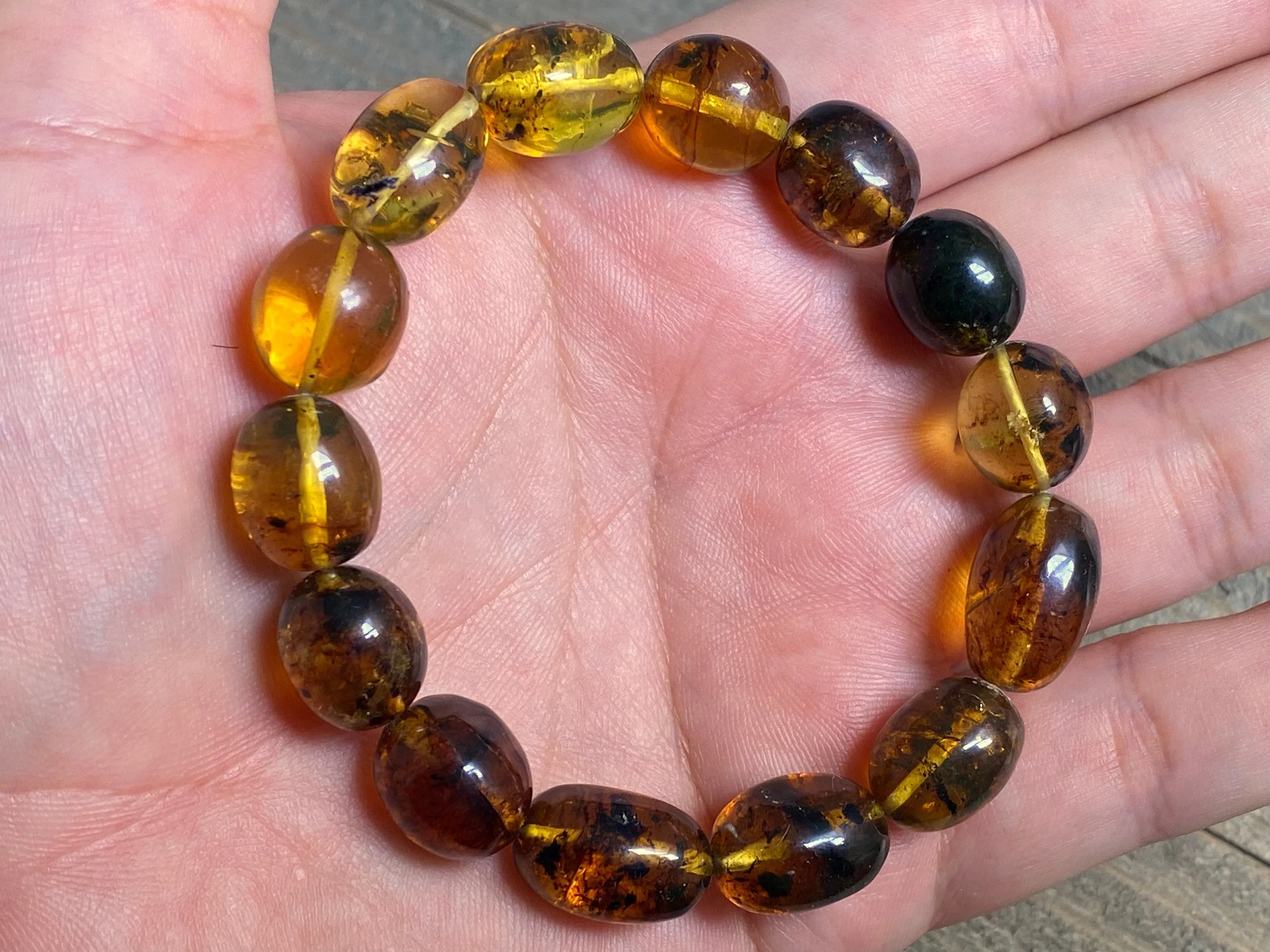 Mexican AMBER Crystal Bracelet - Beaded Bracelet, Handmade Jewelry, Healing Crystals and Stones, 48227