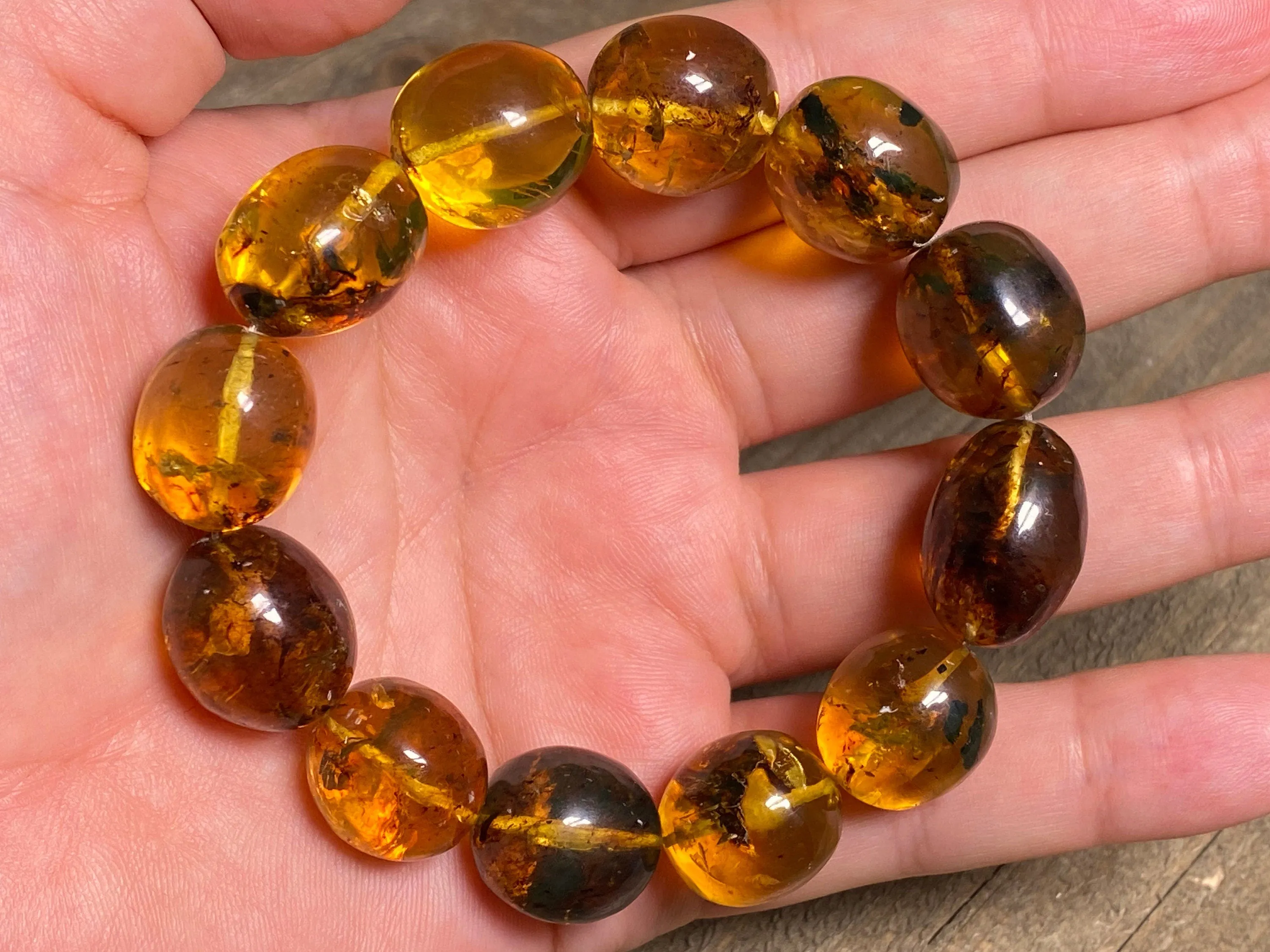 Mexican AMBER Crystal Bracelet - Beaded Bracelet, Handmade Jewelry, Healing Crystals and Stones, 48236