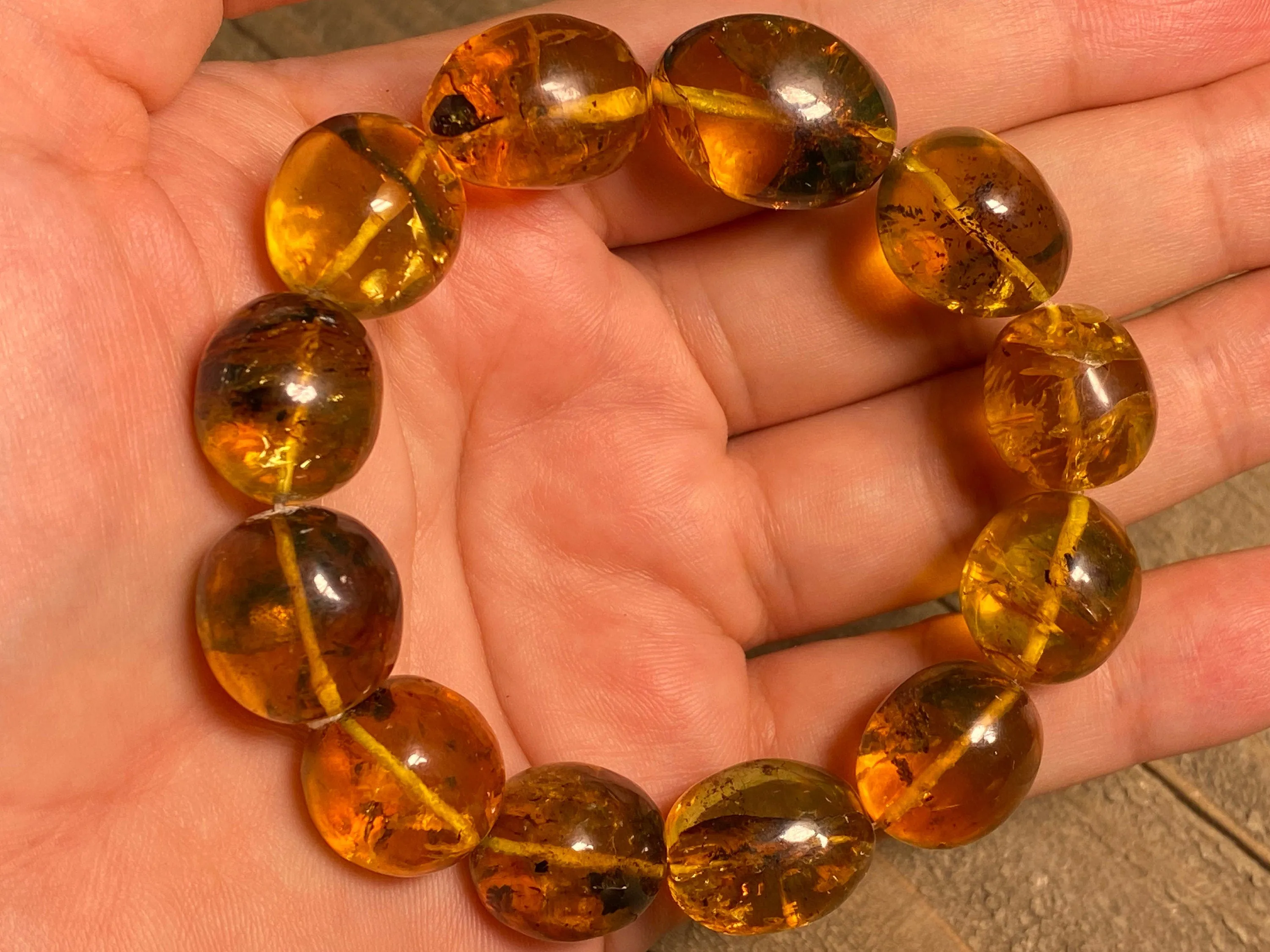 Mexican AMBER Crystal Bracelet - Beaded Bracelet, Handmade Jewelry, Healing Crystals and Stones, 48242