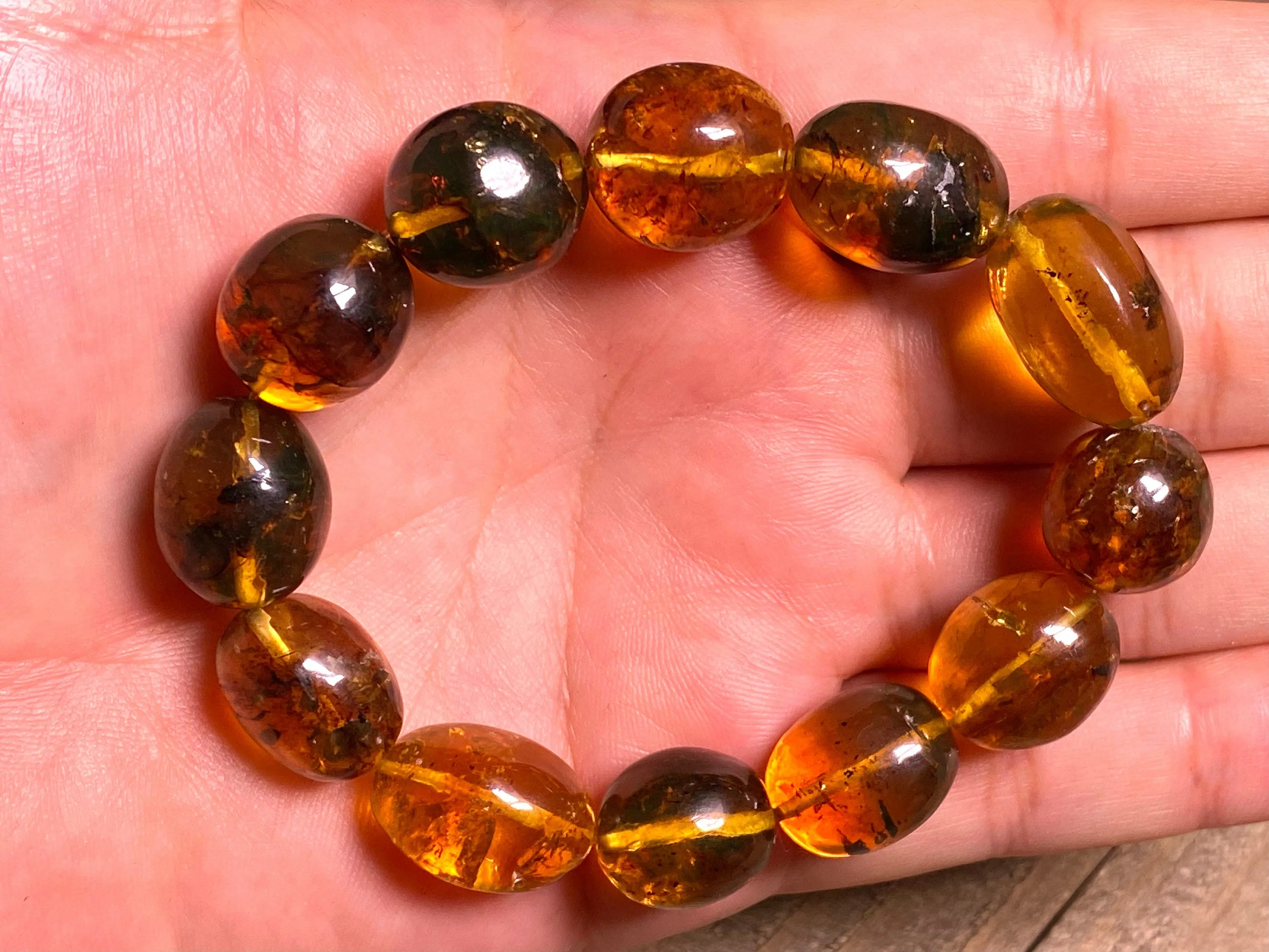 Mexican AMBER Crystal Bracelet - Beaded Bracelet, Handmade Jewelry, Healing Crystals and Stones, 48254