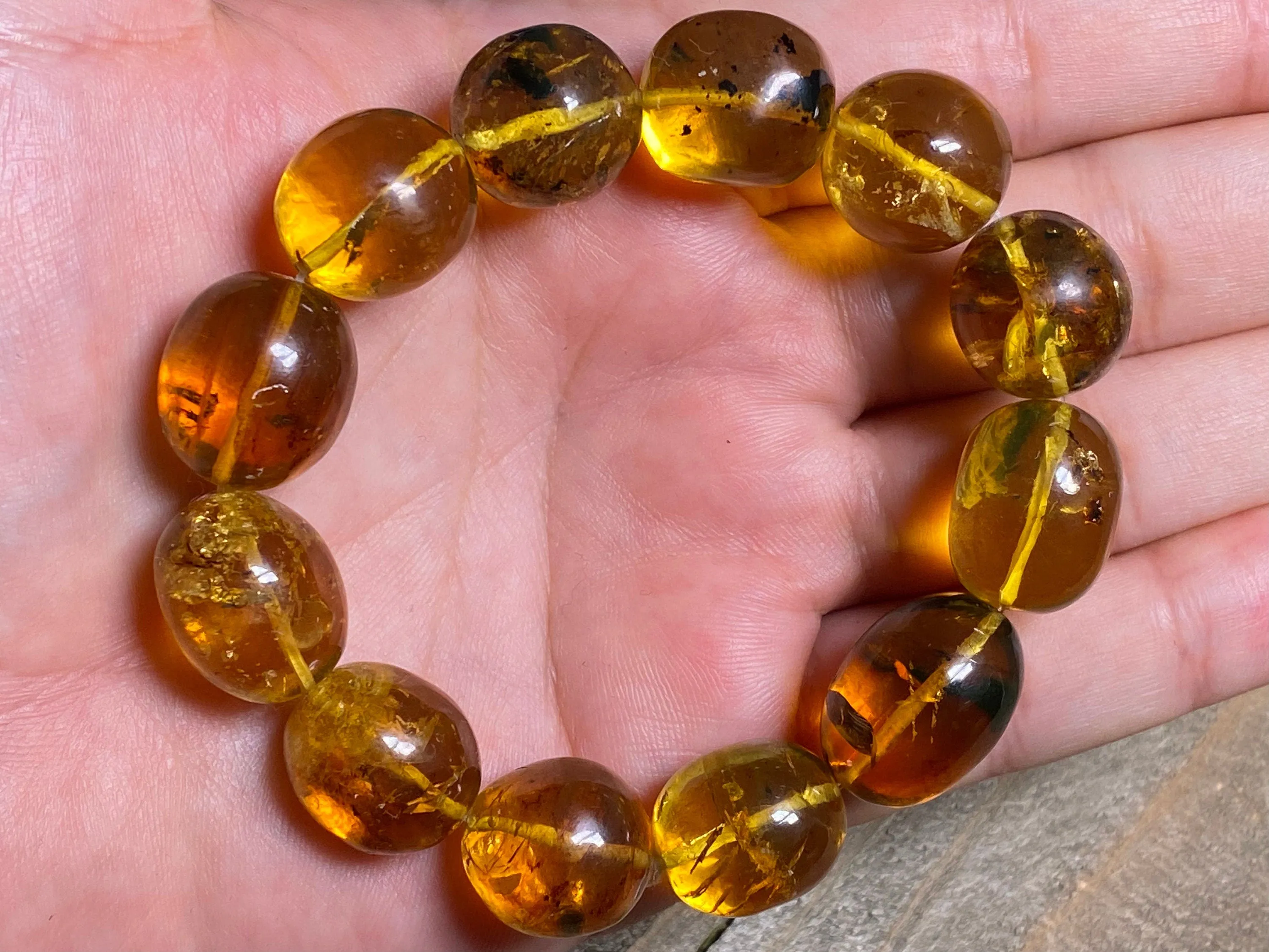 Mexican AMBER Crystal Bracelet - Beaded Bracelet, Handmade Jewelry, Healing Crystals and Stones, 48257