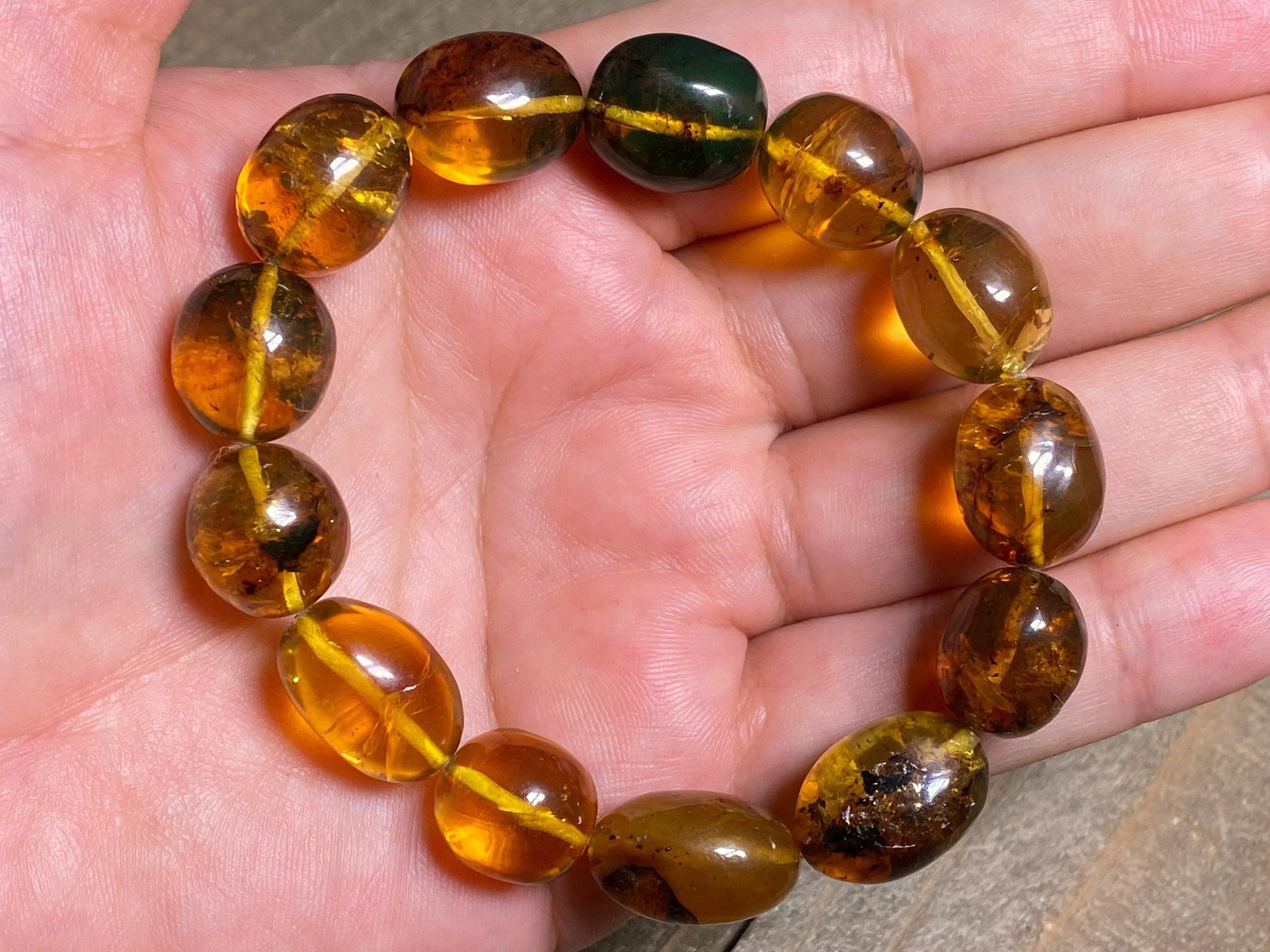 Mexican AMBER Crystal Bracelet - Beaded Bracelet, Handmade Jewelry, Healing Crystals and Stones, 48261