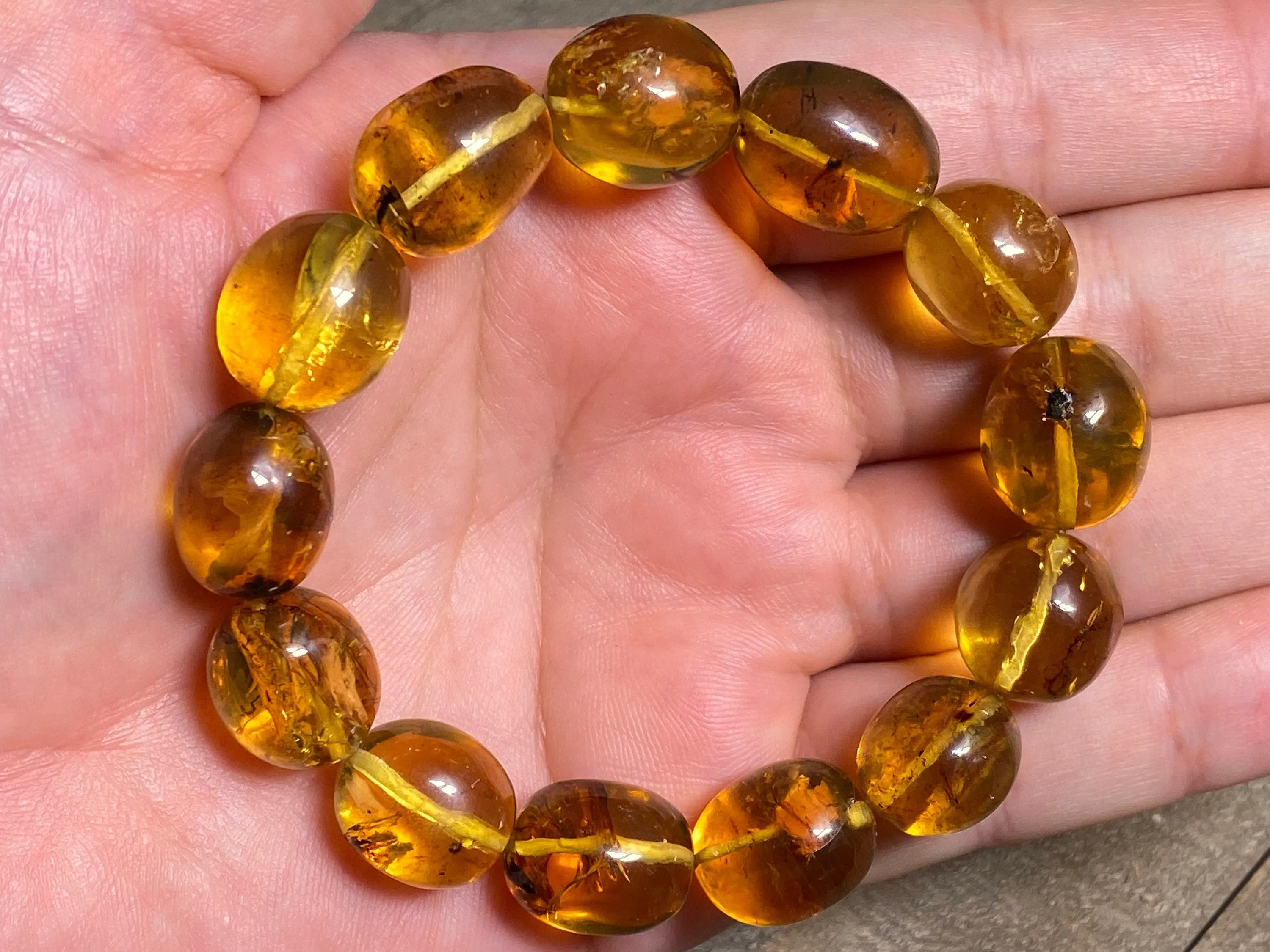 Mexican AMBER Crystal Bracelet - Beaded Bracelet, Handmade Jewelry, Healing Crystals and Stones, 48287